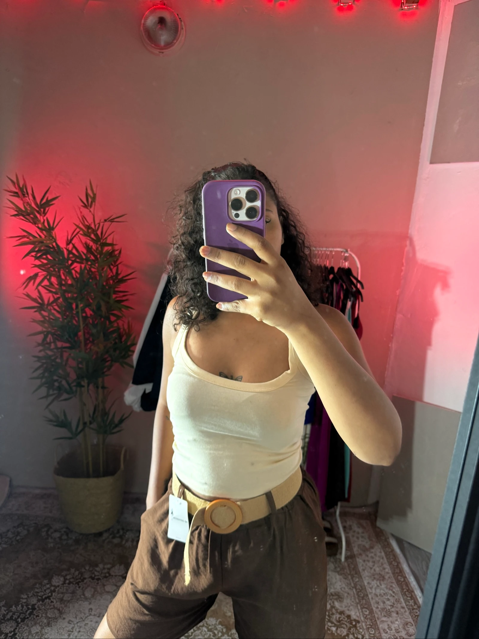 Korte hoge taille in bruin – photo 2